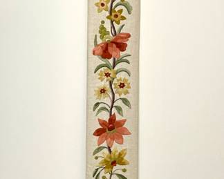 Vintage Embroidered Bell Pull wall hanging