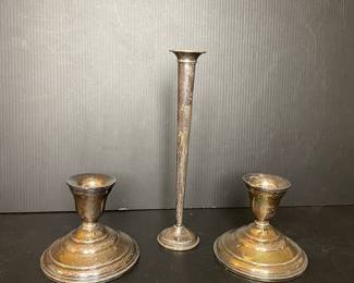 Silver weighted candlesticks