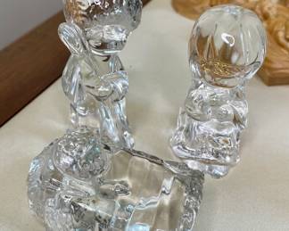 Vintage C. Butcher Germany crystal nativity figures