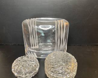 Rosenthal vase, glass lidded trinket dishes