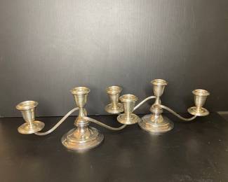Alvin Sterling filled candlesticks vtg