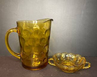 Vinatge amber glassware