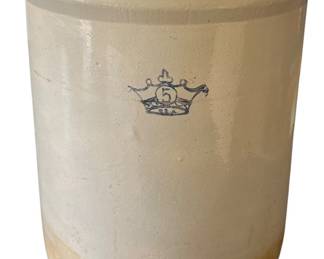 Vintage Blue Crown 5Gallon Stoneware Crock