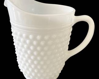Milk Glass Hobnail Pitcher