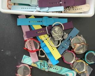 Large Lot Of Smart Watch Bands And Face Covers