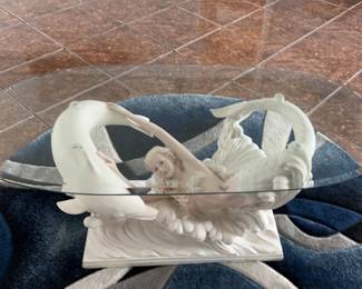 003 Mermaid, dolphin, coffee table