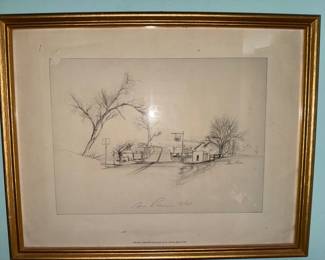 Pencil Drawn City Street Drawing