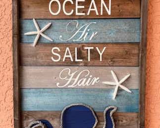 Outdoor Beach Theme Wooden Wall Hanging