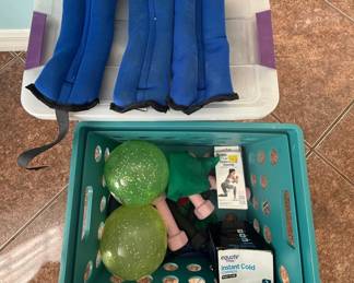Lot Of Ankle Weights And Assorted Workout Items
