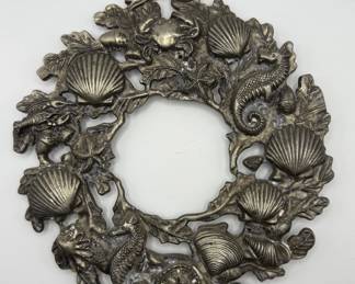 005 Nautical Christmas Theme Metal Wreath