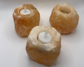 Lot Of 3 Himalayan Salt Candle Holders