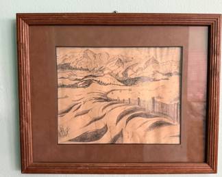 Pencil Drawn Landscape Drawing