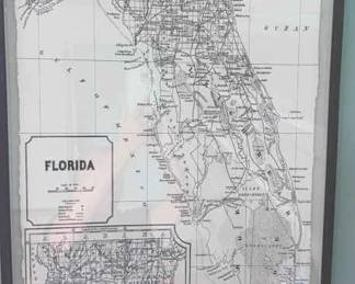Framed Map Of Florida