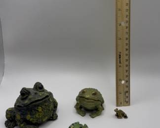 Lot Of 6 Frog Statues
