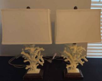Lot Of Two Faux Coral Table Lamps