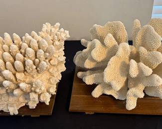 Lot Of 2 Natural Coral Statues
