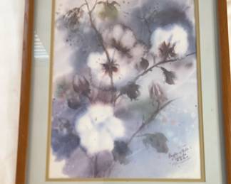 Framed watercolor Flowers daughter of Delta