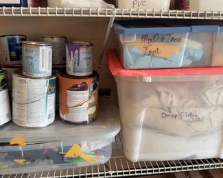 Huge Lot Of Painting Supplies And Paint