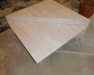Mid Century Modern 2 Piece Italian Travertine Coffee Table