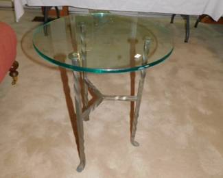 Glass Top Iron Table