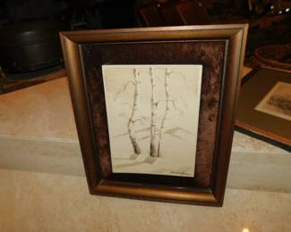 Vintage Framed Watercolor Signed Wm Hughes