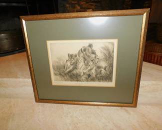 Framed Signed Linda Lloyd Original Etching