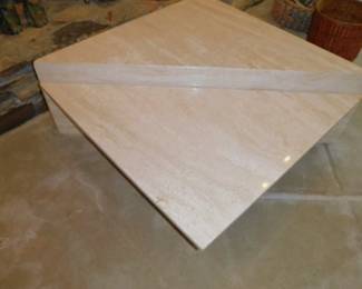 Mid Century Modern 2 Piece Italian Travertine Coffee Table