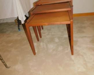 Jens Risom Teak Stacking Tables Set Of 3