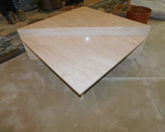 Mid Century Modern 2 Piece Italian Travertine Coffee Table