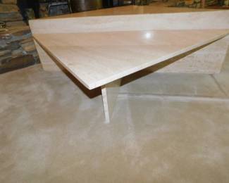 Mid Century Modern 2 Piece Italian Travertine Coffee Table