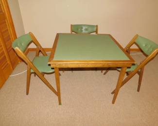 Vintage Coronet Wonderfold Folding Chairs And Game Table