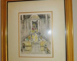 Chagall "Saloman Sur Son Trone" Bible Series Etching Plate 81 Signed & Numbered 77/100