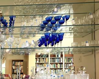 Lots of barware including 12 Tiffany wine stems