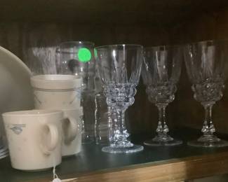 Set of crystal glasses.
