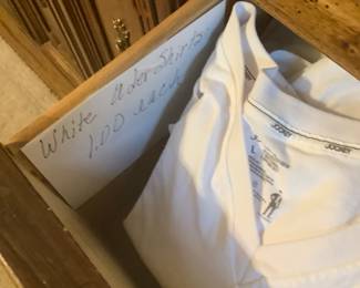Another drawer has white T shirts. Price: 1.00 each.