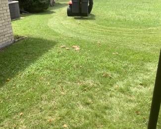 Here goes Jimmy excited about trying out the riding lawn mower.