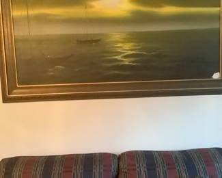 Beautiful picture in living room. Measures: 56” wide x 32” tall. Price: 140.00
