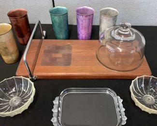 Vintage Metal Drinking Cups and Kitchen Items