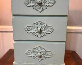 Turquoise Shabby Chic Side Table 
