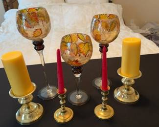 Candles and mantle decor