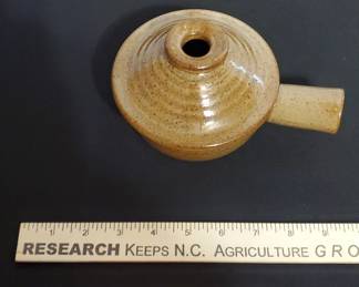 Vintage Stoneware Handled Bowl With Vented Cover