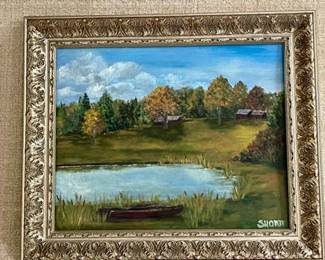 Original Art Marys Pond Acrylic Painting 