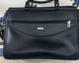 Solo Black Leather Computer Bag