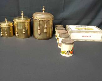 Vintage Brass Nesting Canisters And More For The Kitchen