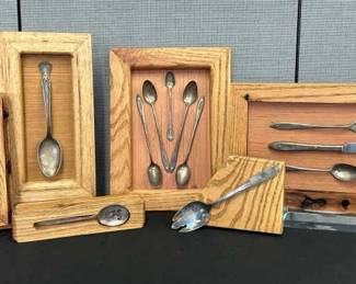 Handcrafted Display Collage Of Vintage Silverware