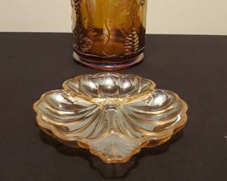 Vintage Indian Gold Iridescent Carnival Glass