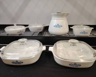 Vintage CorningWare Blue Cornflower Cookware Set 