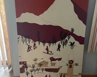 Vintage Stretched Fabric Art