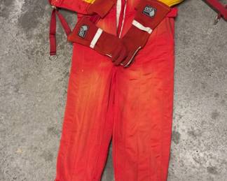 Vintage yellow and Red racing suit