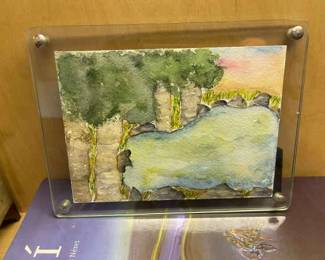 Amateur Watercolor, Art Books And Mod Candle Holders